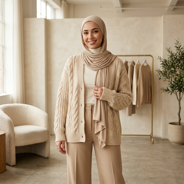 Model Wanita Hijab Sweater Rajut Bynawa